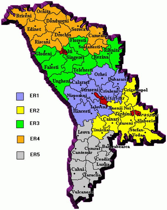 Карта молдовы с областями